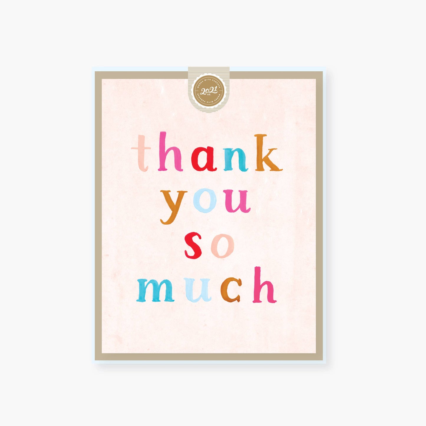 Painted letters thank you card
