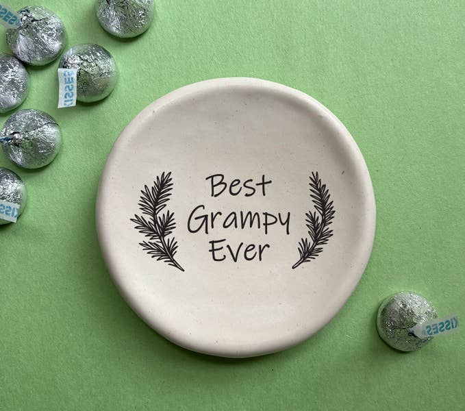 "Best Grampy Ever" Handmade Ceramic Grandparent Dish