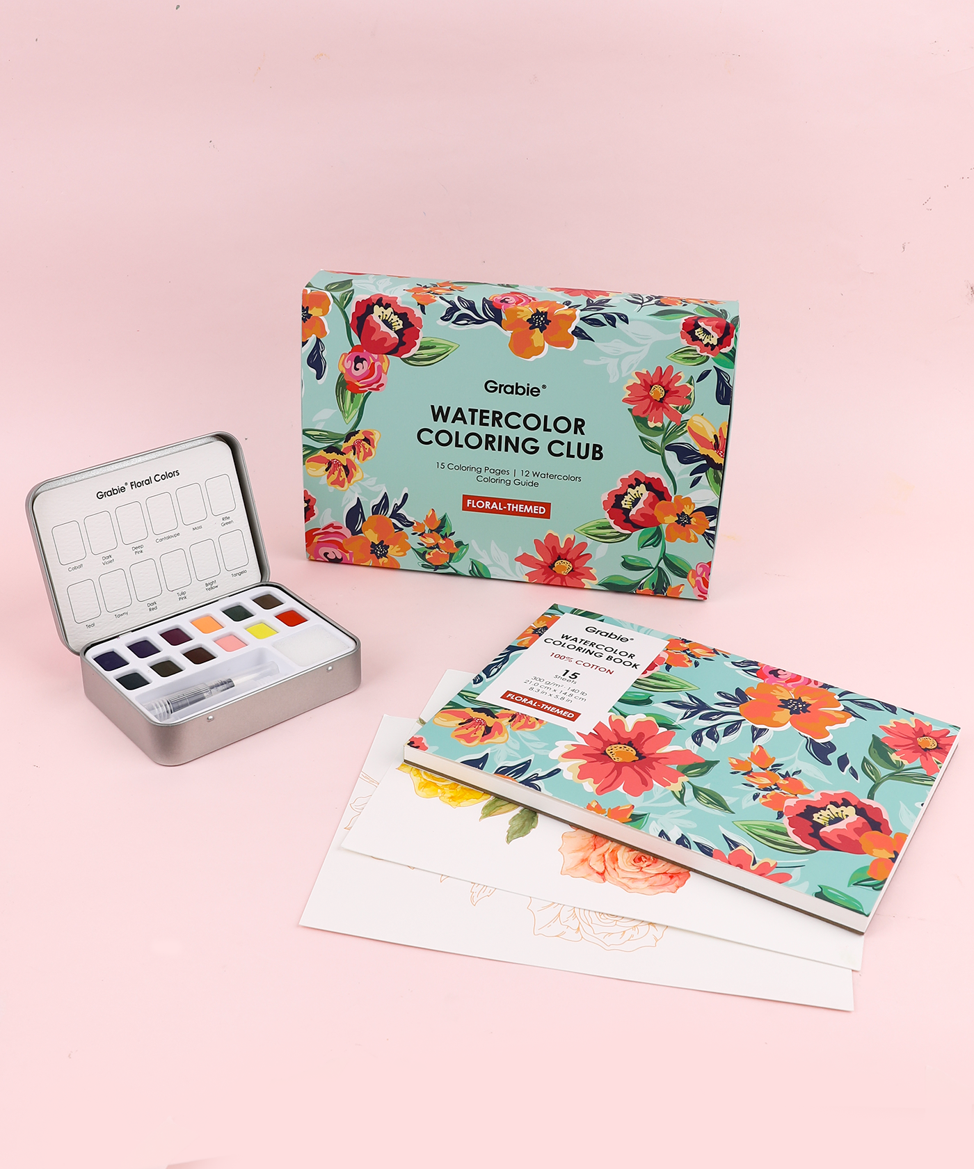 Watercolor Coloring Club Box - Floral