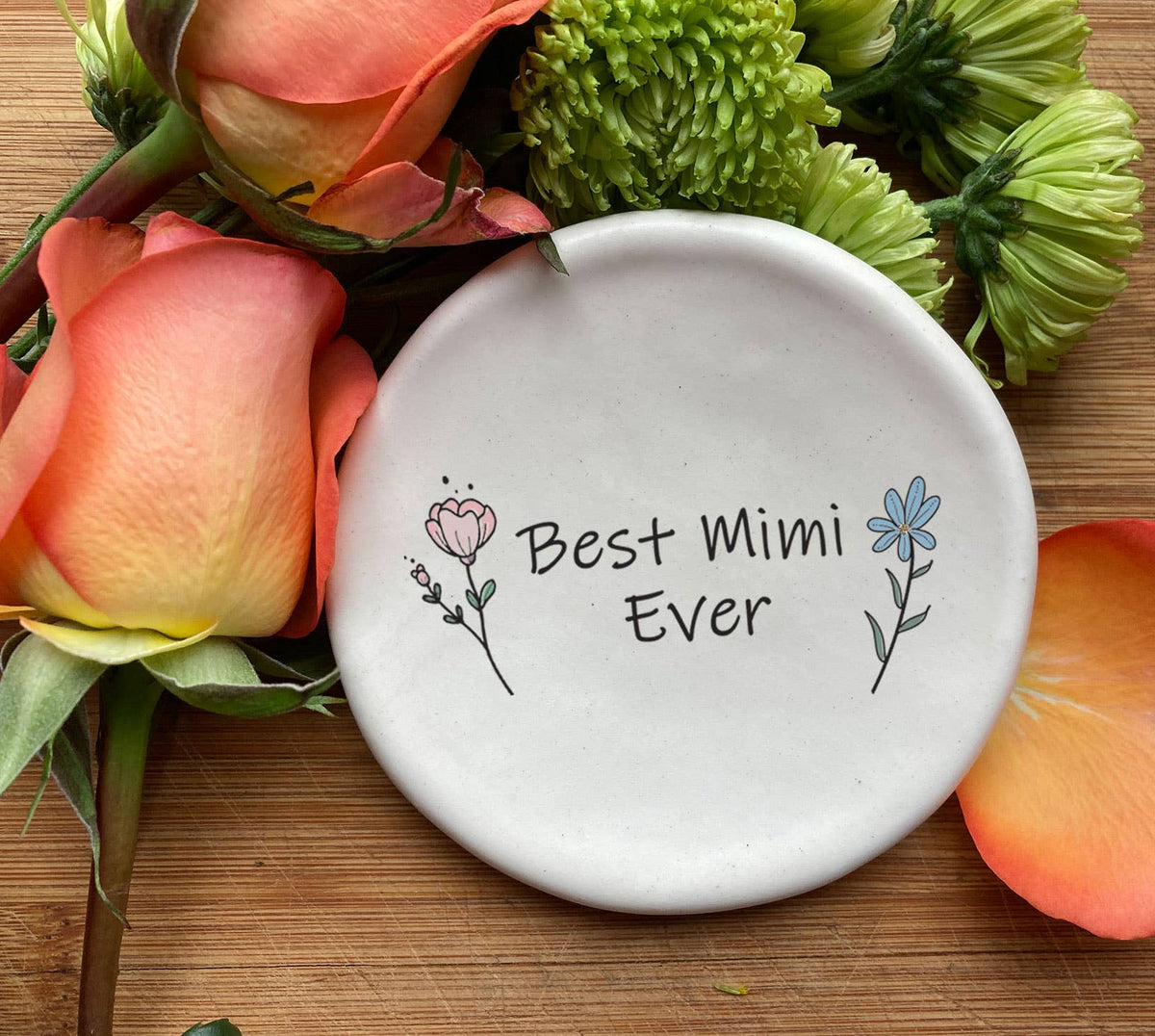 "Best Mimi Ever" Handmade Ceramic Grandparent Dish.