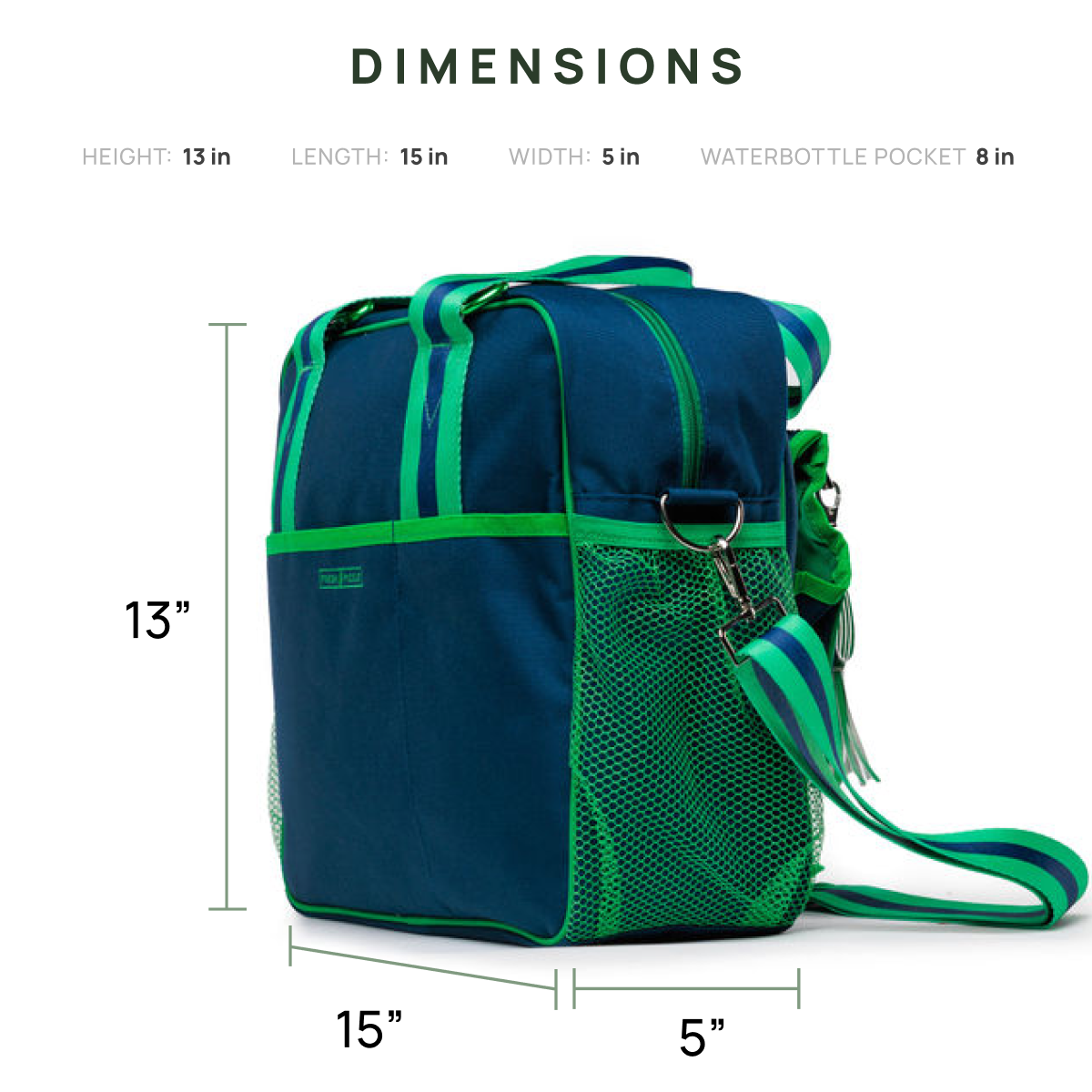 Lola Pickleball Tote Bag Navy / Green