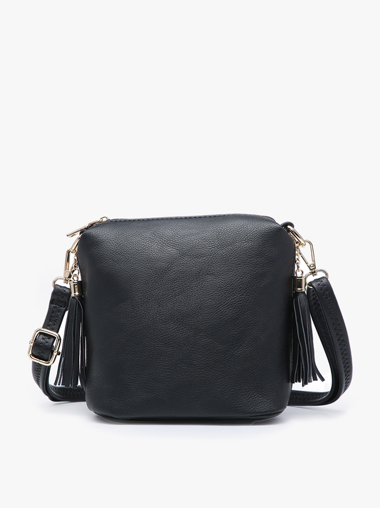 Crossbody with Tassel Zippers - Black
