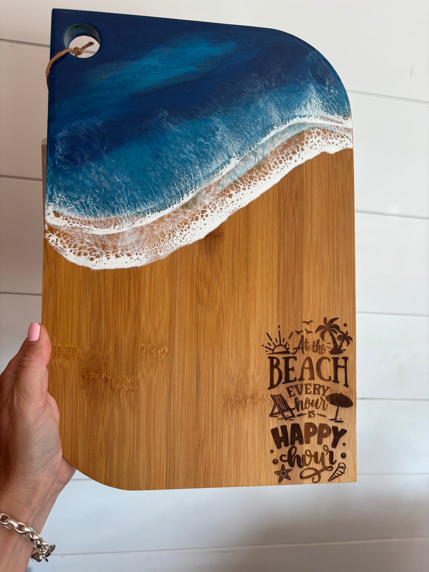 Personalized Cheese / Cutting / Charcuterie Board - Ocean Waves