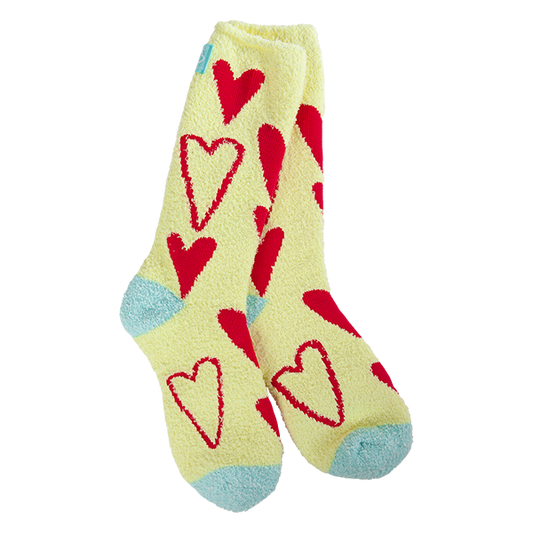 Super Soft Socks - Cozy Crew Red Hearts