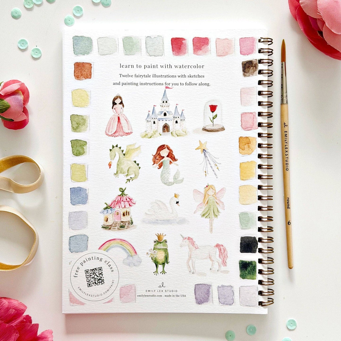 Fairytale watercolor workbook