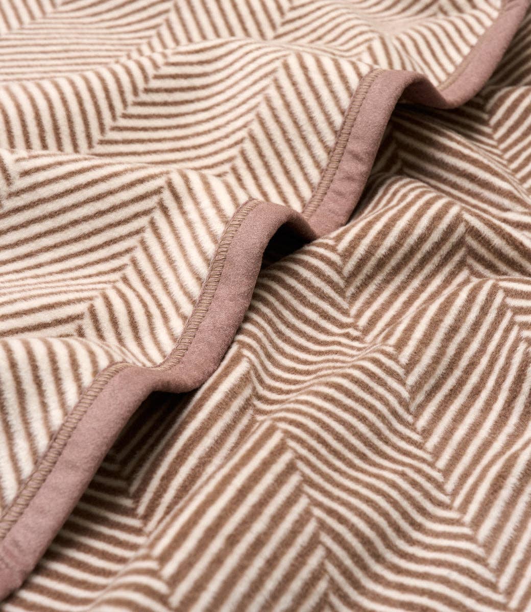 Harborview Herringbone Sepia Blanket  - Original Size