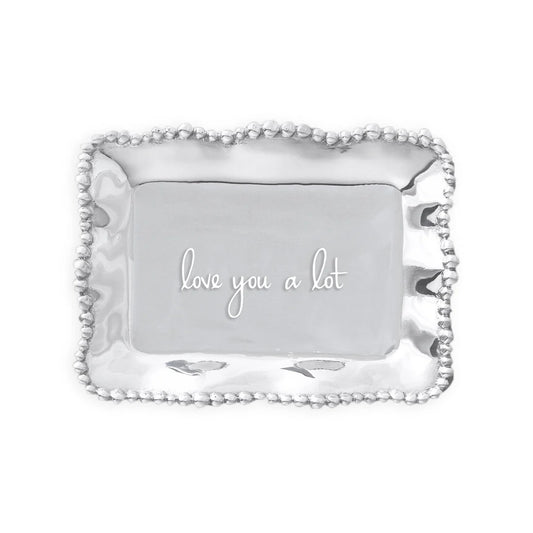 Pearl Rectangular Engraved Tray - "love you a lot"