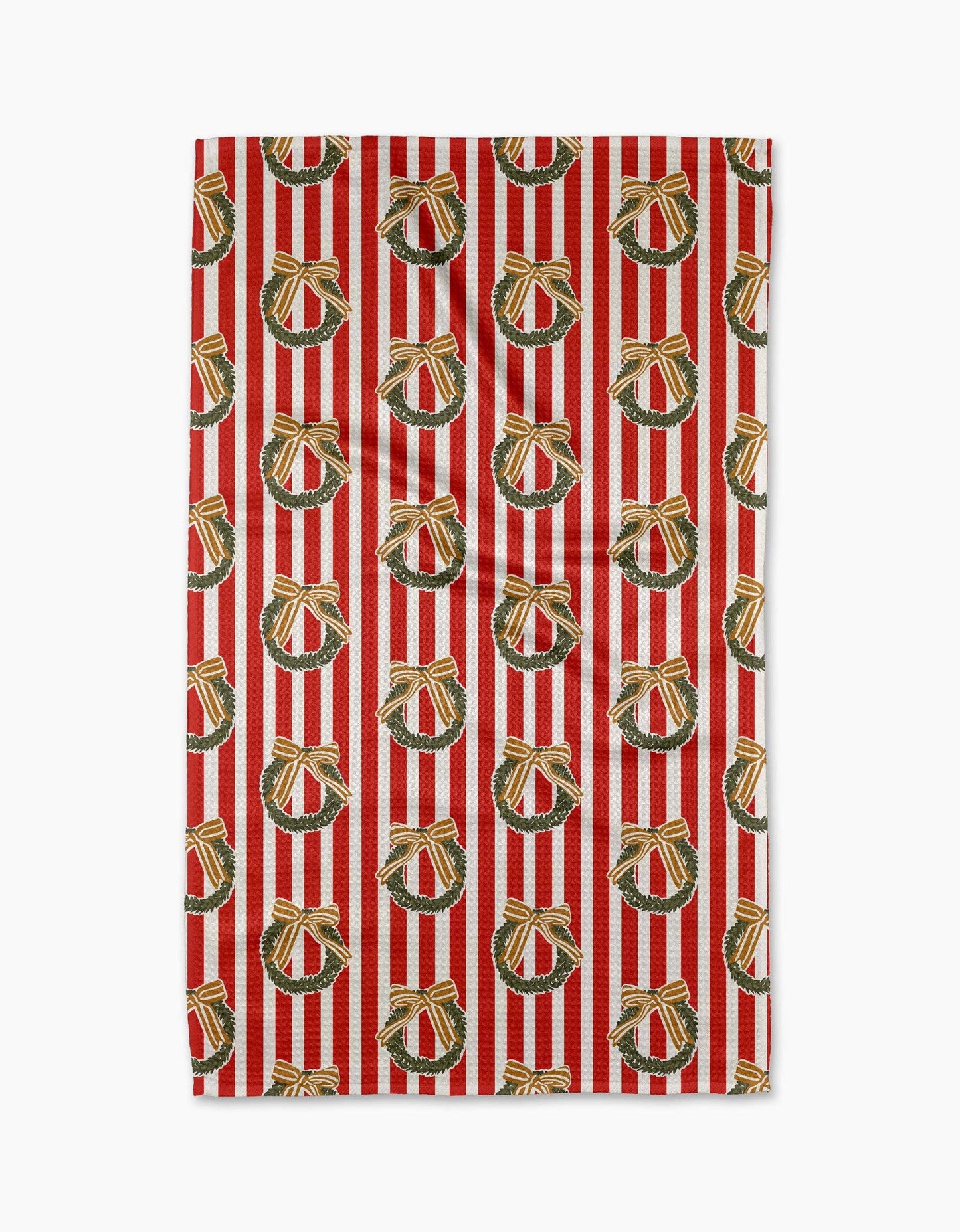 Red Wreaths Tea Towel