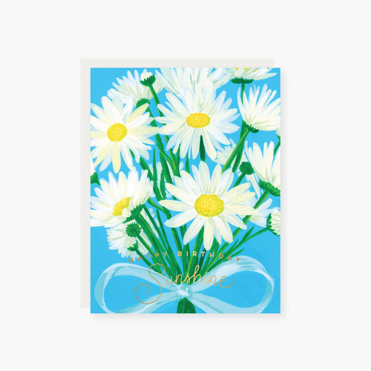 Happy Birthday Sunshine Daisy Bouquest Birthday Card