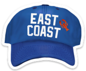 East Coast Ball Cap Sticker