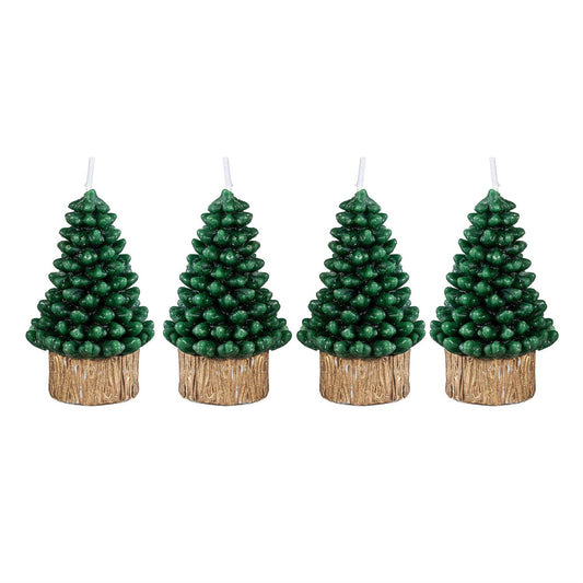 Tree Shaped Wax Candle, Set of 4