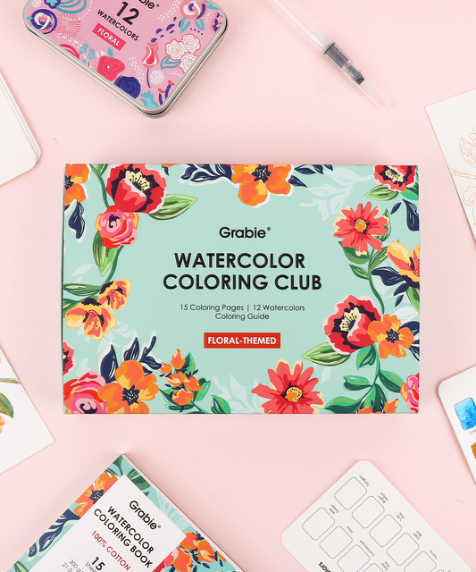 Watercolor Coloring Club Box - Floral