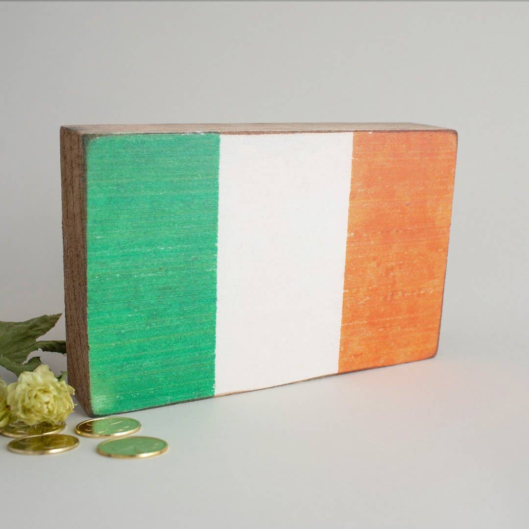 Irish Flag Decorative Wooden Block