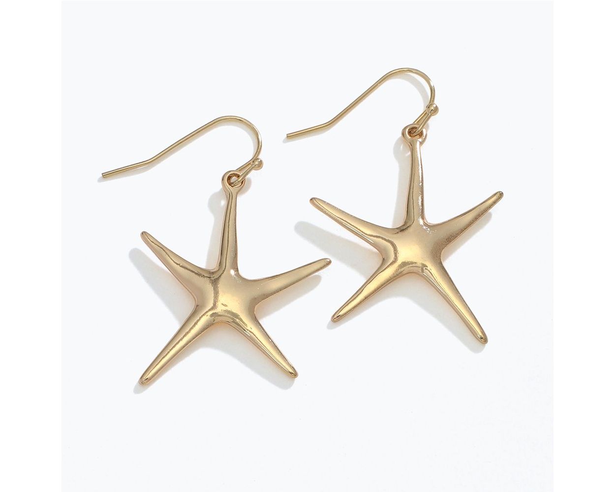 Polished Gold Starfish Earrings