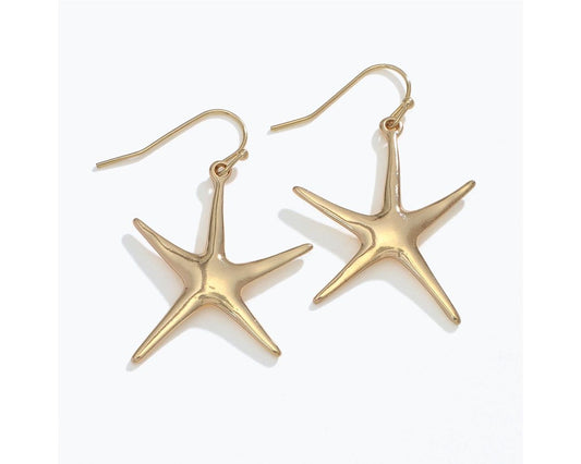 Polished Gold Starfish Earrings