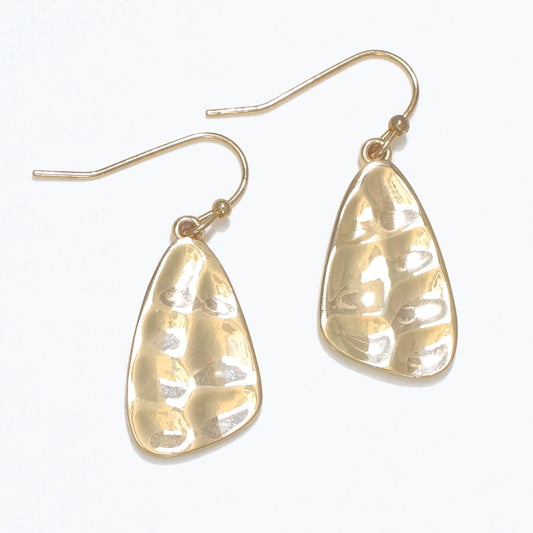 Gold Hammered Drops Earrings