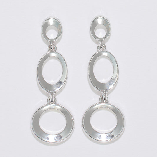 Polished Silver Circles Earrings