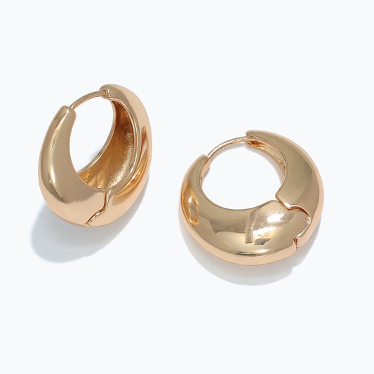 Gold Polished Huggies Earrings
