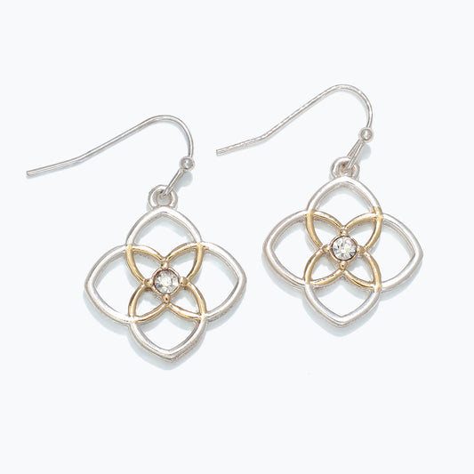 Two Tone with Crystals Earrings