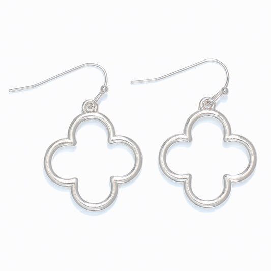 Silver Open Clover Earrings