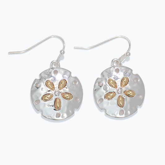 Two-Tone Sand Dollar Earrings
