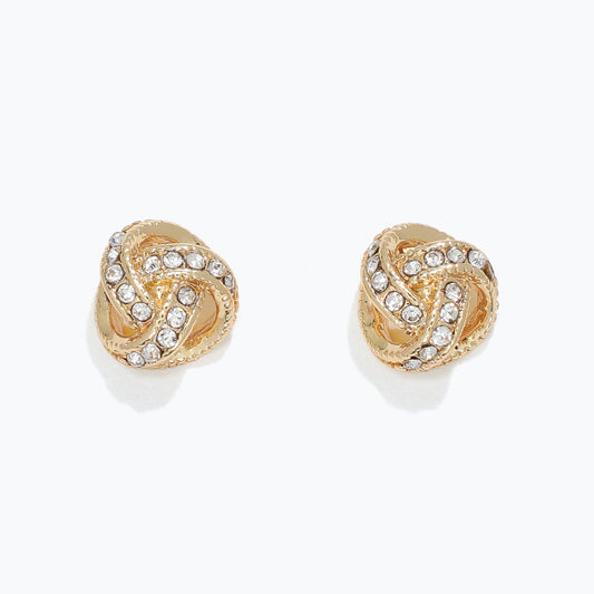 Gold Knot with Crystals Earrings