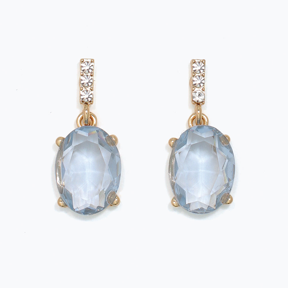 Blue Crystal Drop Earrings