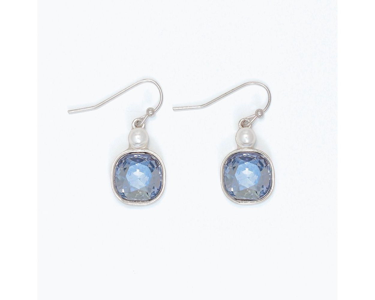 Blue Crystal with Pearls Earrings