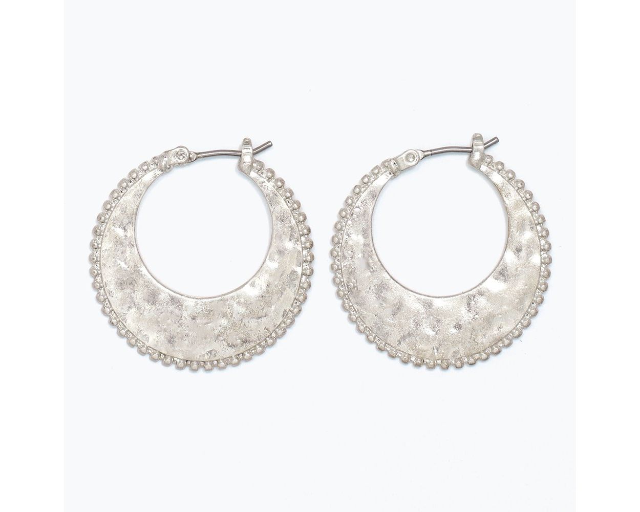 Hammered Silver Hoops