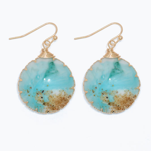 Sandy Beach Drop Gold Earrings