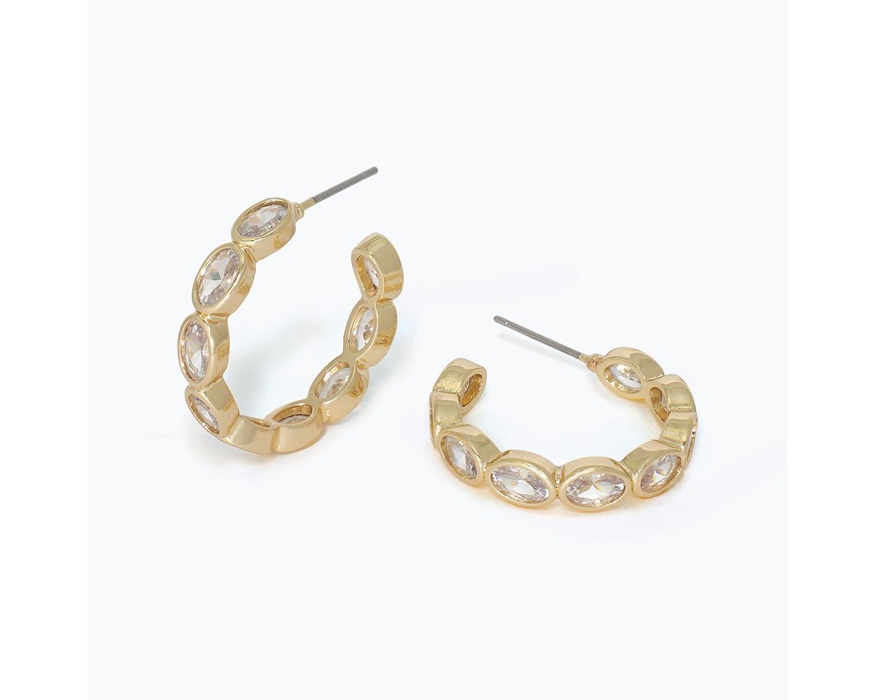 Gold Hoops with CZs