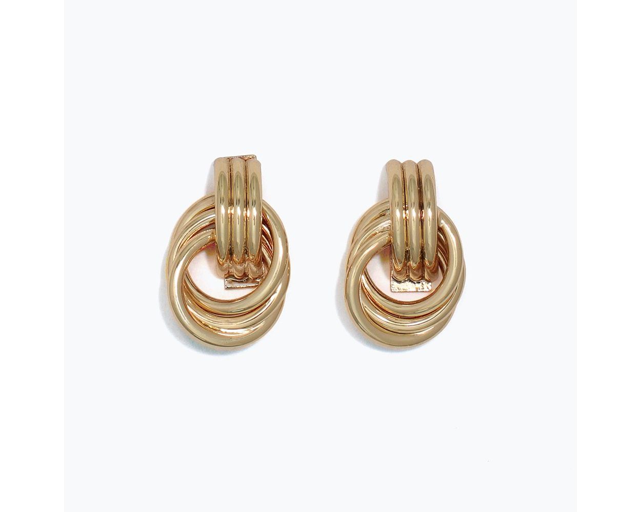 Polished Gold Knot Earrings
