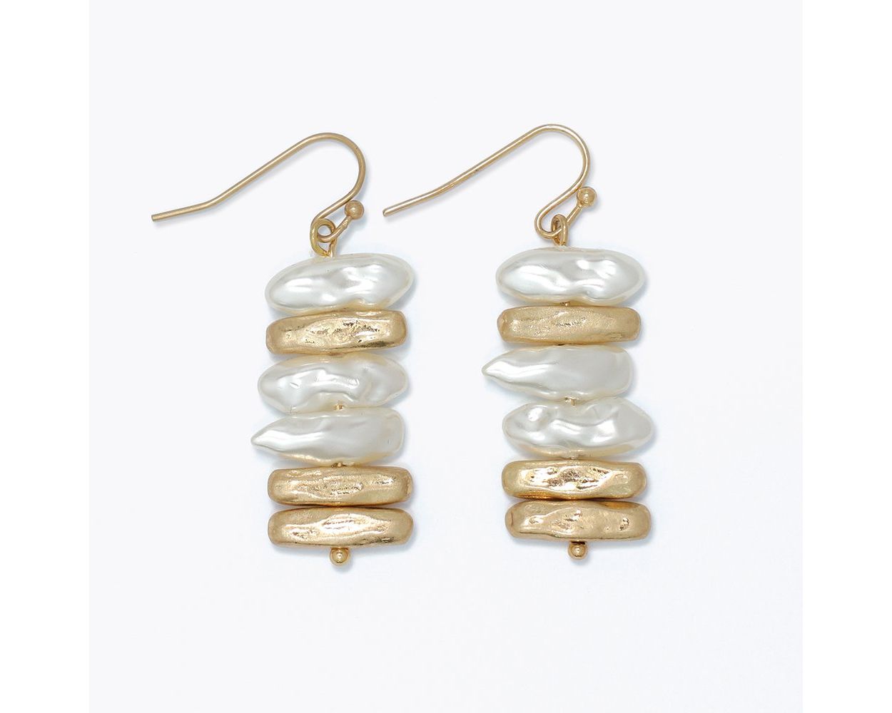 Gold + Pearl Nuggets Earrings