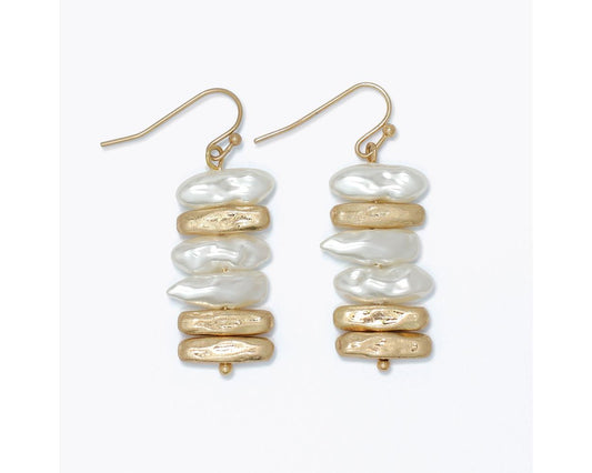 Gold + Pearl Nuggets Earrings