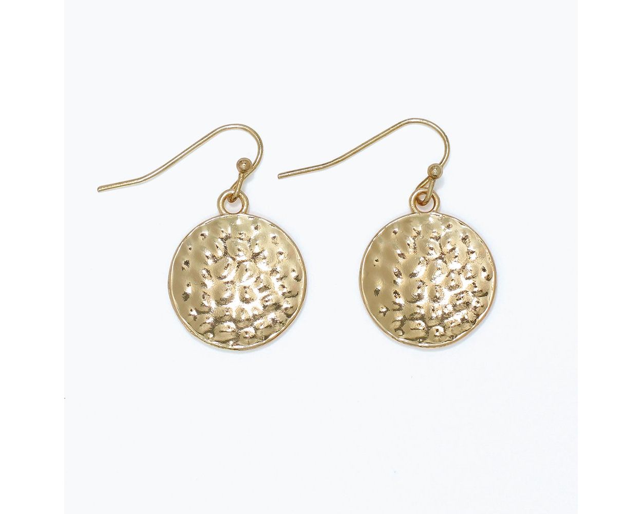 Hammered Gold Circle Earrings