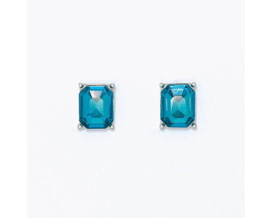 Peacock Blue Crystal Earrings