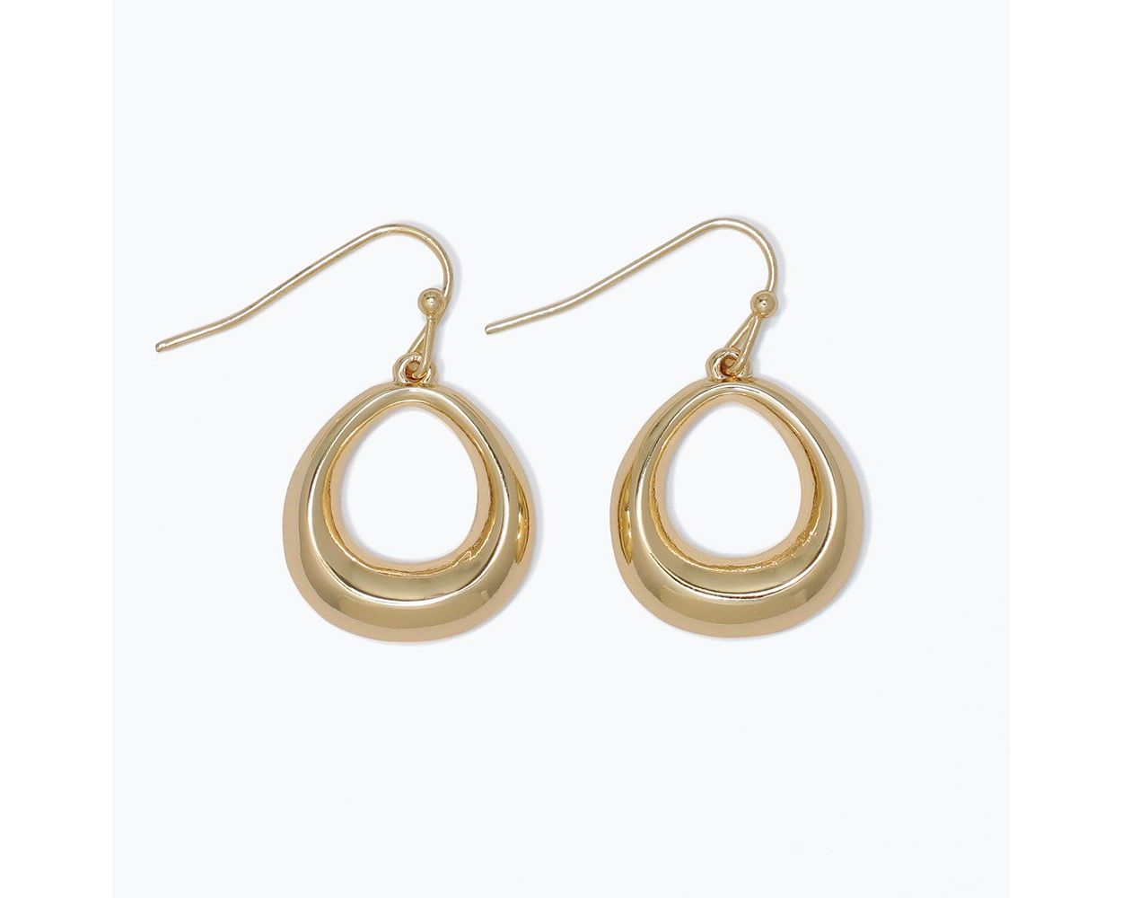 Polished Gold Teardrop Earrings