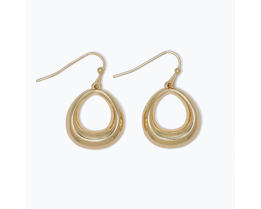 Polished Gold Teardrop Earrings