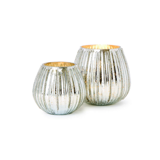 Jeweled Silver Candleholders