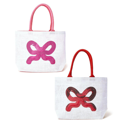 Sequin Bow Tote Bag