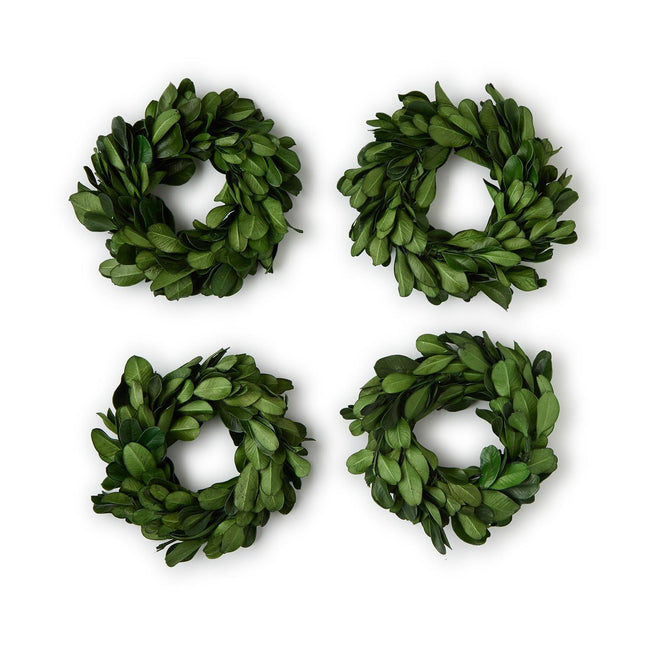 Preserved Boxwood Wreath Napkin Rings