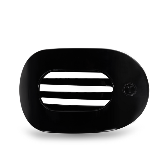 Jet Black Large Round Flat Hair Clip