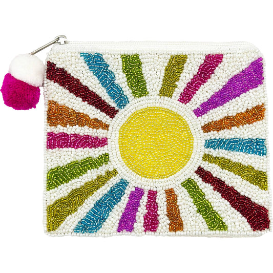 Sun Rays Beaded Coin Pouch