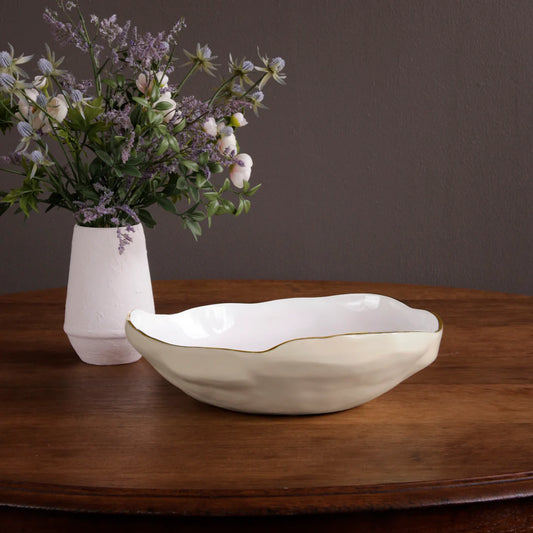 Cream and White - Encanto Nuevo Large Bowl