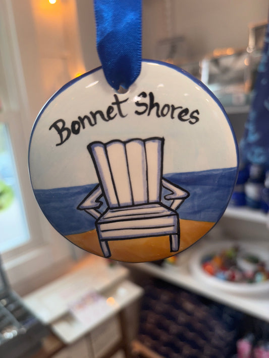 Bonnet Shores Adirondack Chair Hand-Painted Ornament