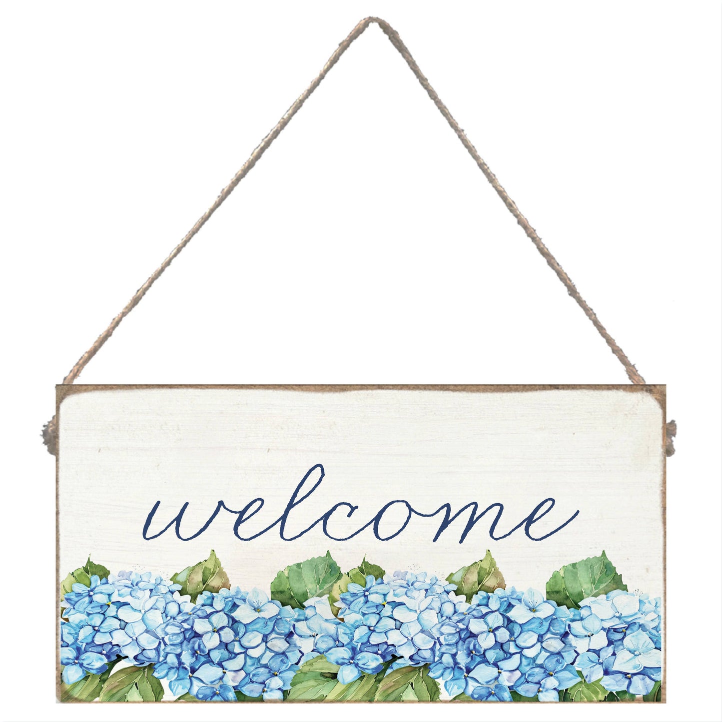 Welcome Hydrangea Bloom Twine Sign