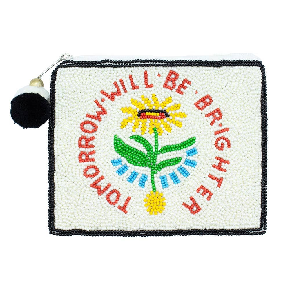 Tomorrow Will Be Brighter Beaded Coin Pouch