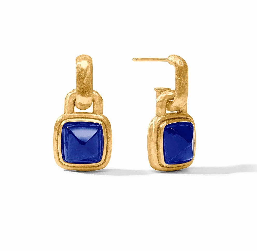 Sahara Hoop & Charm Earring Iridescent Sapphire Blue