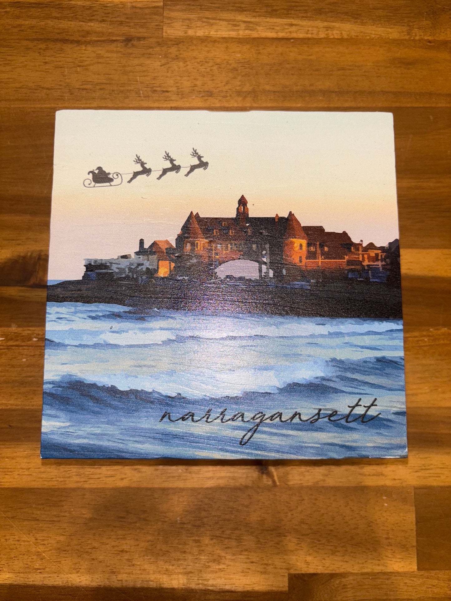 Towers with Santa Decorative Wooden Block