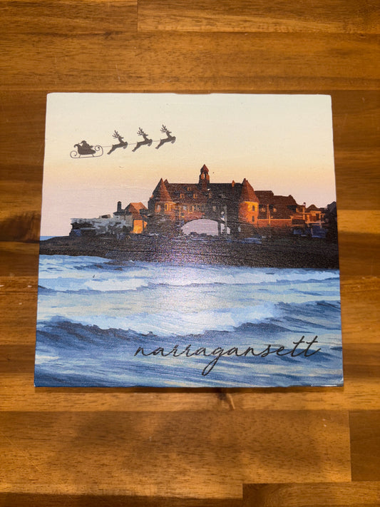 Towers with Santa Decorative Wooden Block